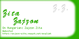 zita zajzon business card